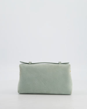 *HOT* Loro Piana Pale Blue Nubuck Leather L19 Extra Pocket Pouch Bag with Gold Hardware