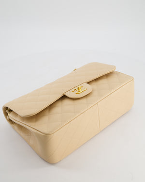 *HOT* Chanel Beige Jumbo Classic Double Flap Bag in Caviar Leather with Gold Hardware RRP £9,540