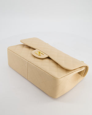 *HOT* Chanel Beige Jumbo Classic Double Flap Bag in Caviar Leather with Gold Hardware RRP £9,540
