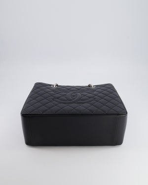 *AMAZING SHAPE* Chanel Grand Shopping Tote GST Bag in Black Caviar Leather with Silver Hardware