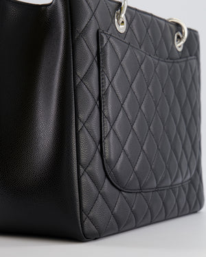 *AMAZING SHAPE* Chanel Grand Shopping Tote GST Bag in Black Caviar Leather with Silver Hardware