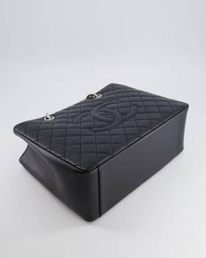 *AMAZING SHAPE* Chanel Grand Shopping Tote GST Bag in Black Caviar Leather with Silver Hardware