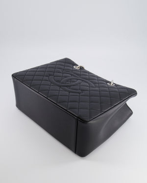 *AMAZING SHAPE* Chanel Grand Shopping Tote GST Bag in Black Caviar Leather with Silver Hardware