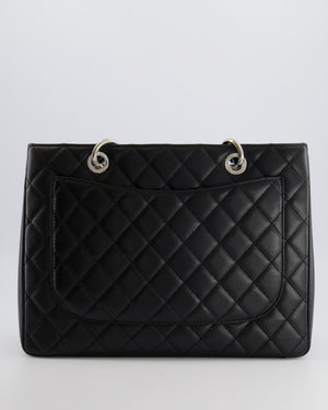 *AMAZING SHAPE* Chanel Grand Shopping Tote GST Bag in Black Caviar Leather with Silver Hardware