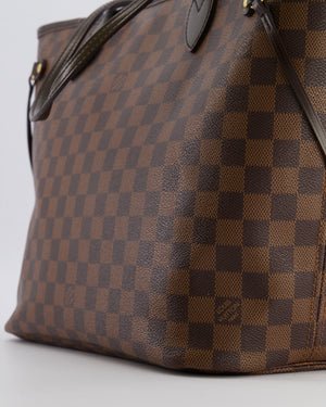 Louis Vuitton Brown Neverfull MM Tote Bag in Damier Canvas with Gold Hardware RRP £1430