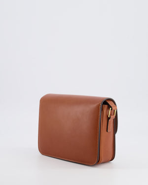 Celine Brown Calfskin Leather Teen Triomphe Bag with Gold Hardware RRP £3150