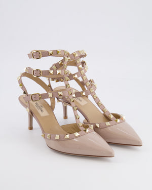 Valentino Beige Patent Leather Rockstud Caged Pumps Size EU 36 RRP £890