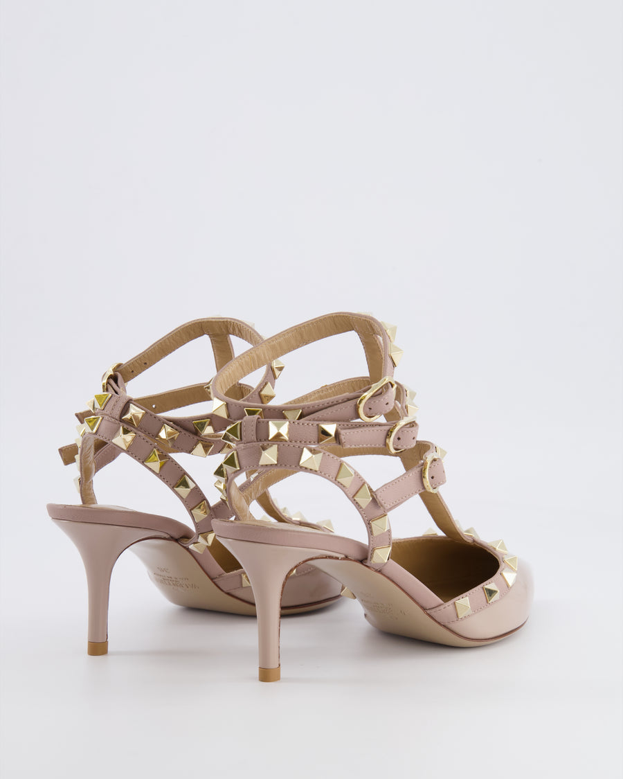 Valentino Beige Patent Leather Rockstud Caged Pumps Size EU 36 RRP £890