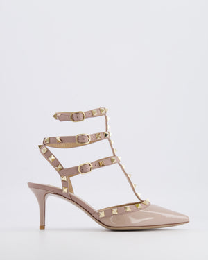 Valentino Beige Patent Leather Rockstud Caged Pumps Size EU 36 RRP £890