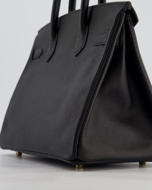 *HOT* Hermès Birkin 30 Retourne Bag in Noir Epsom Leather with Gold Hardware