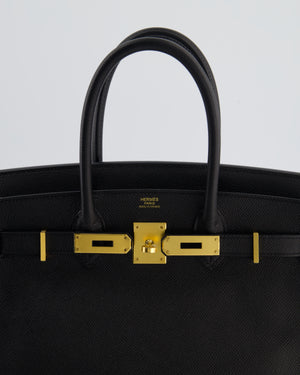 *HOT* Hermès Birkin 30 Retourne Bag in Noir Epsom Leather with Gold Hardware