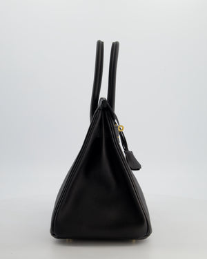 *HOT* Hermès Birkin 30 Retourne Bag in Noir Epsom Leather with Gold Hardware