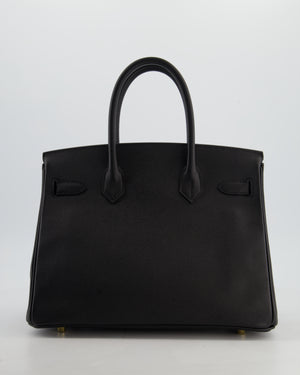*HOT* Hermès Birkin 30 Retourne Bag in Noir Epsom Leather with Gold Hardware