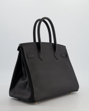 *HOT* Hermès Birkin 30 Retourne Bag in Noir Epsom Leather with Gold Hardware