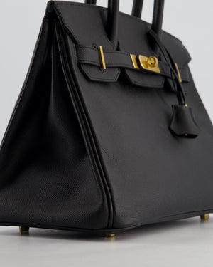 *HOT* Hermès Birkin 30 Retourne Bag in Noir Epsom Leather with Gold Hardware