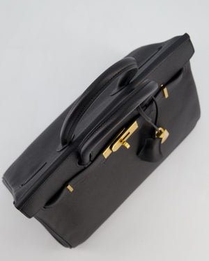 *HOT* Hermès Birkin 30 Retourne Bag in Noir Epsom Leather with Gold Hardware