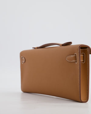 *HOT & RARE* Hermès Kelly Cut Bag in Gold Swift Leather with Palladium Hardware