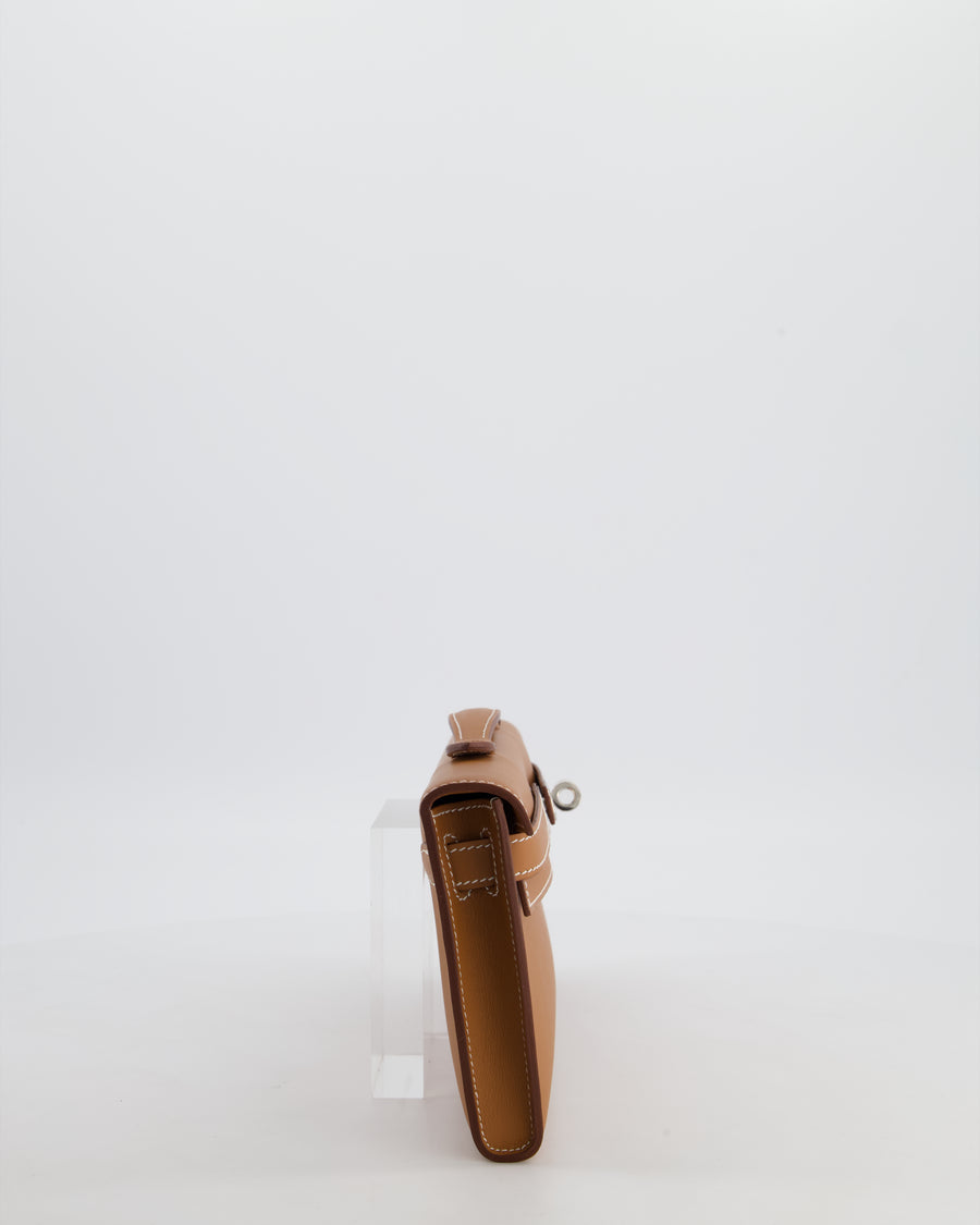 *HOT & RARE* Hermès Kelly Cut Bag in Gold Swift Leather with Palladium Hardware