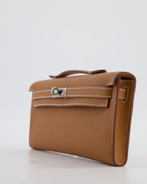 *HOT & RARE* Hermès Kelly Cut Bag in Gold Swift Leather with Palladium Hardware