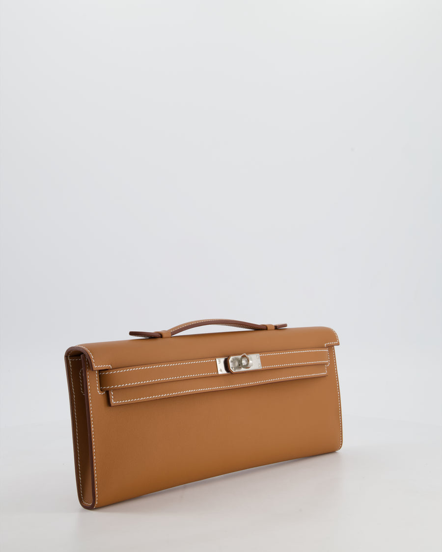 *HOT & RARE* Hermès Kelly Cut Bag in Gold Swift Leather with Palladium Hardware