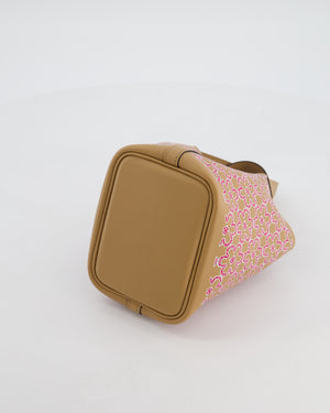 Hermès Micro Picotin 14 Lucky Daisy Bag in & Blanc, Chai & Framboise Swift Leather with Palladium Hardware