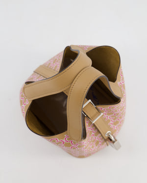 Hermès Micro Picotin 14 Lucky Daisy Bag in & Blanc, Chai & Framboise Swift Leather with Palladium Hardware