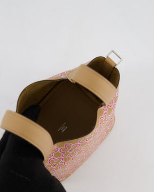 Hermès Micro Picotin 14 Lucky Daisy Bag in & Blanc, Chai & Framboise Swift Leather with Palladium Hardware