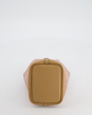 Hermès Micro Picotin 14 Lucky Daisy Bag in & Blanc, Chai & Framboise Swift Leather with Palladium Hardware