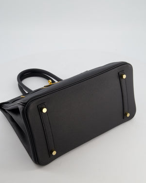 *HOT* Hermès Birkin 30 Retourne Bag in Noir Epsom Leather with Gold Hardware