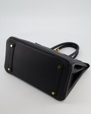 *HOT* Hermès Birkin 30 Retourne Bag in Noir Epsom Leather with Gold Hardware