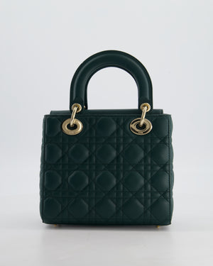 Christian Dior Small Lady Dior My ABCDior Bag In Forest Green Cannage Lambskin with Champagne Gold Hardware RRP £5,200