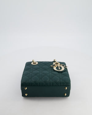 Christian Dior Small Lady Dior My ABCDior Bag In Forest Green Cannage Lambskin with Champagne Gold Hardware RRP £5,200