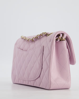 *HOT* Chanel Small Classic Double Flap Bag in Lilac Caviar Leather with Champagne Gold Hardware