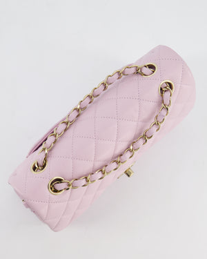 *HOT* Chanel Small Classic Double Flap Bag in Lilac Caviar Leather with Champagne Gold Hardware