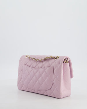 *HOT* Chanel Small Classic Double Flap Bag in Lilac Caviar Leather with Champagne Gold Hardware