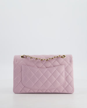 *HOT* Chanel Small Classic Double Flap Bag in Lilac Caviar Leather with Champagne Gold Hardware
