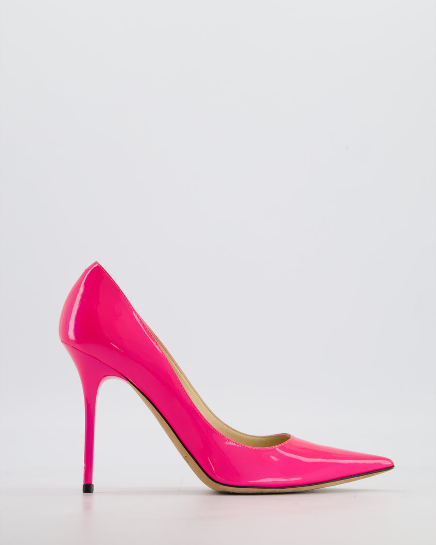 Jimmy Choo Hot Pink Patent Leather Stiletto Pumps Size EU 37
