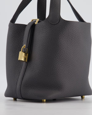 Hermès Picotin Lock 18 Bag in Ardoise Clemence Leather with Permabrass Hardware