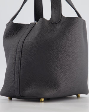 Hermès Picotin Lock 18 Bag in Ardoise Clemence Leather with Permabrass Hardware