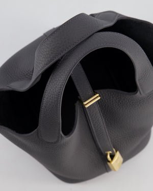 Hermès Picotin Lock 18 Bag in Ardoise Clemence Leather with Permabrass Hardware