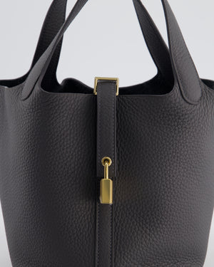 Hermès Picotin Lock 18 Bag in Ardoise Clemence Leather with Permabrass Hardware