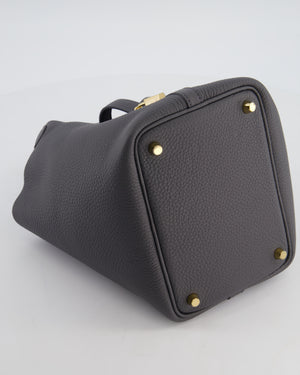 Hermès Picotin Lock 18 Bag in Ardoise Clemence Leather with Permabrass Hardware