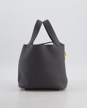 Hermès Picotin Lock 18 Bag in Ardoise Clemence Leather with Permabrass Hardware