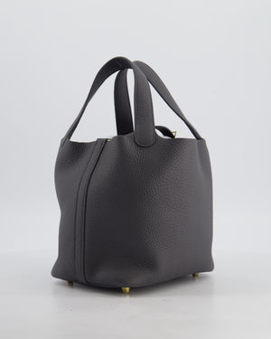 Hermès Picotin Lock 18 Bag in Ardoise Clemence Leather with Permabrass Hardware