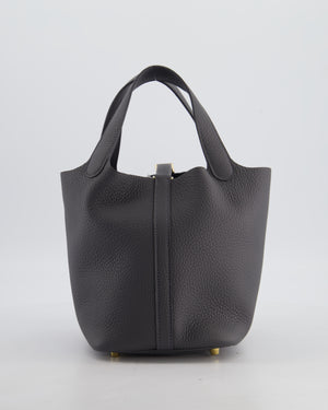 Hermès Picotin Lock 18 Bag in Ardoise Clemence Leather with Permabrass Hardware