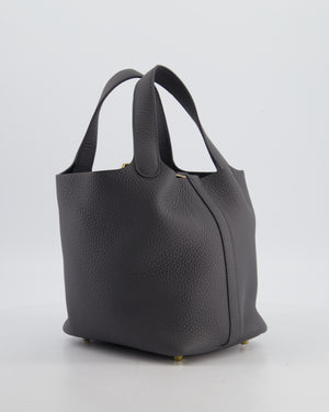 Hermès Picotin Lock 18 Bag in Ardoise Clemence Leather with Permabrass Hardware