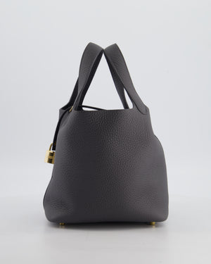 Hermès Picotin Lock 18 Bag in Ardoise Clemence Leather with Permabrass Hardware