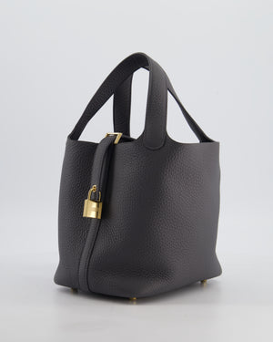 Hermès Picotin Lock 18 Bag in Ardoise Clemence Leather with Permabrass Hardware