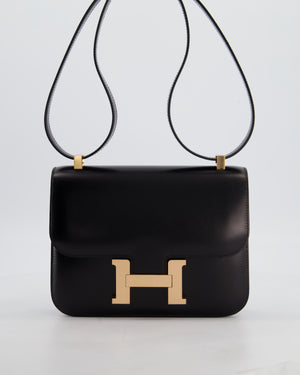 *SUPER RARE* Hermès Constance III Miroir 24 Bag in Noir Box Leather with Rose Gold Hardware