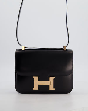 *SUPER RARE* Hermès Constance III Miroir 24 Bag in Noir Box Leather with Rose Gold Hardware